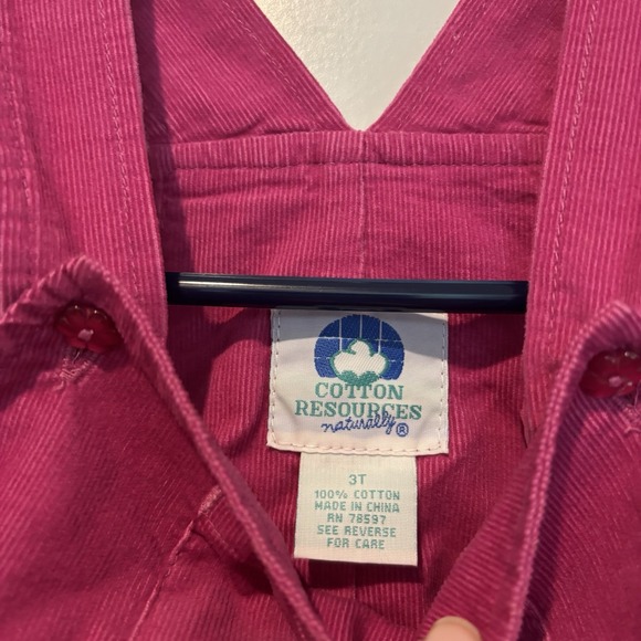 Cotton Resources Toddler 3T Girls Corduroy Shortalls Overalls Pink NWT Vintage - Picture 5 of 7